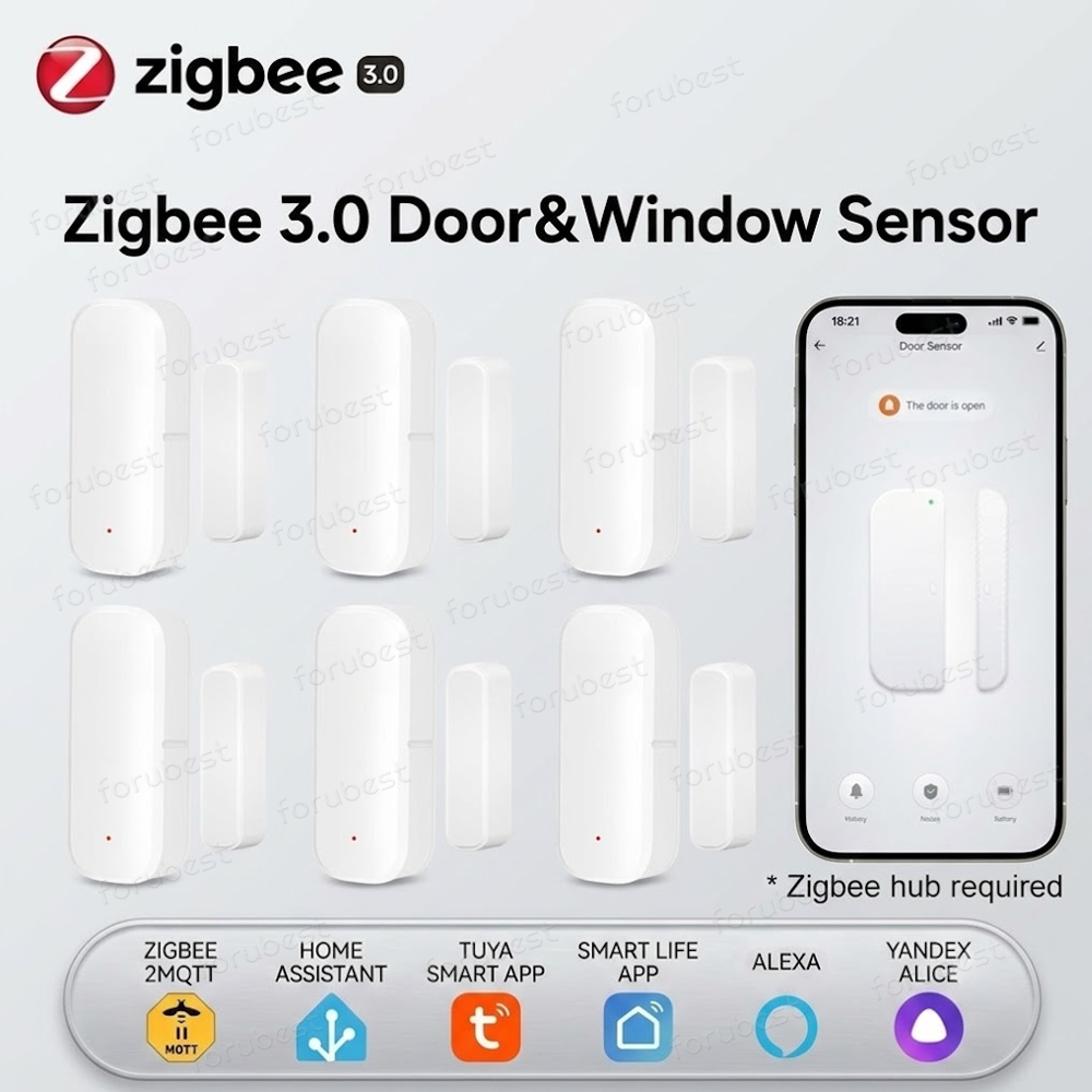 Smart Home Website - Czujnik otwarcia drzwi/okien Zigbee 3.0, magnetyczny