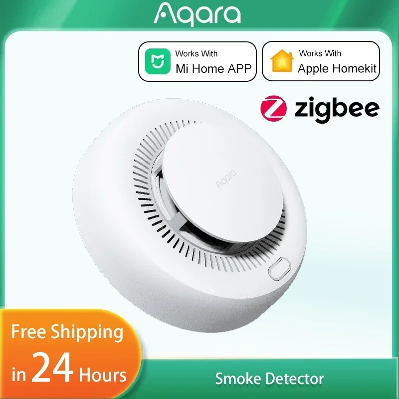 Smart Home Hub Apple - Czujnik dymu Aqara Matter, alarm pożarowy,