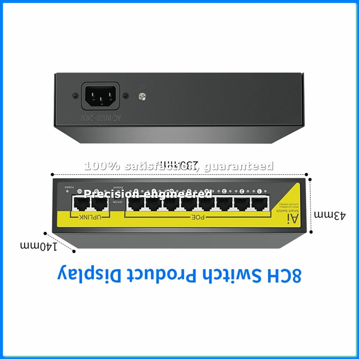 Security Ip Camera - Przełącznik Ethernet POE 48V 8 portów
