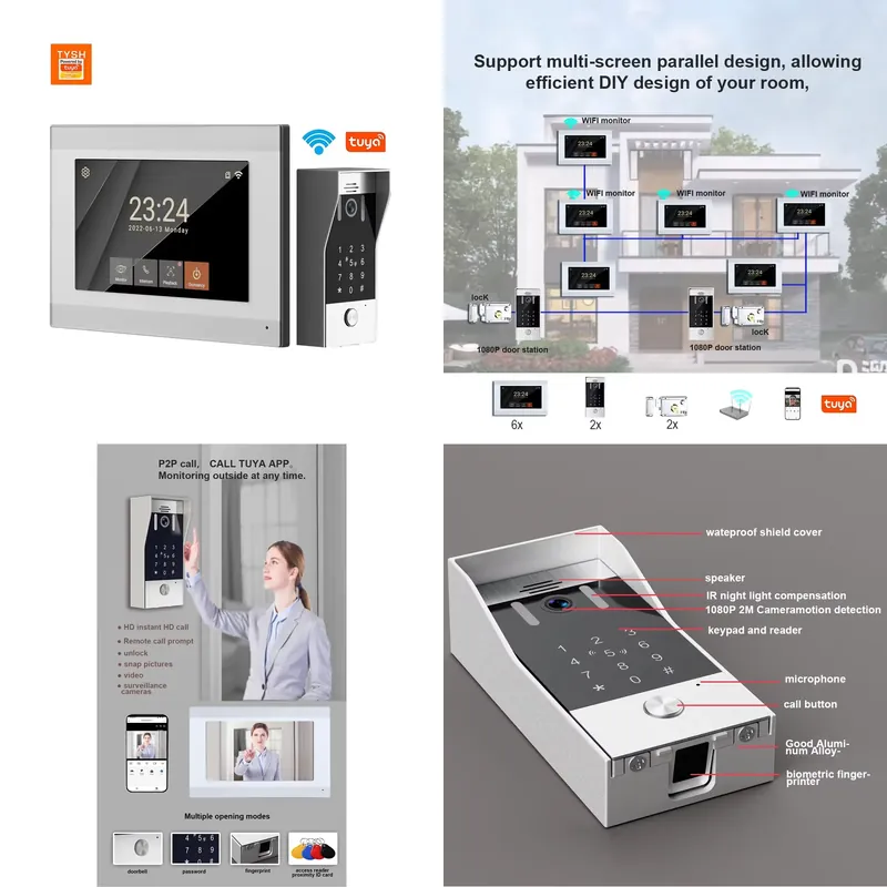 Smart Home Video Doorbell App - TYSH 2-przewodowy inteligentny wideodomofon IP WiFi