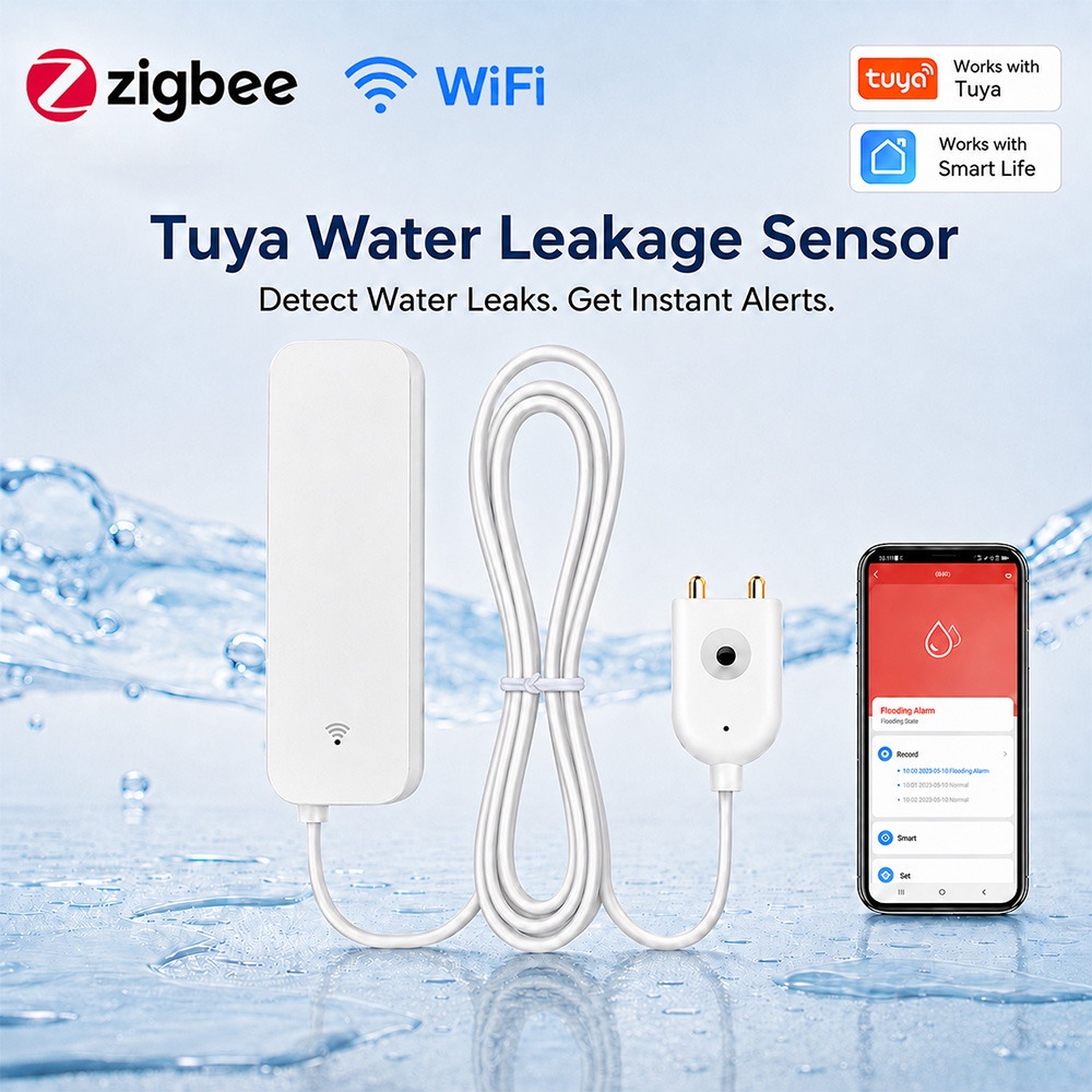 Smart Home Wiz - Czujnik wycieku wody ZigBee WiFi, alarm