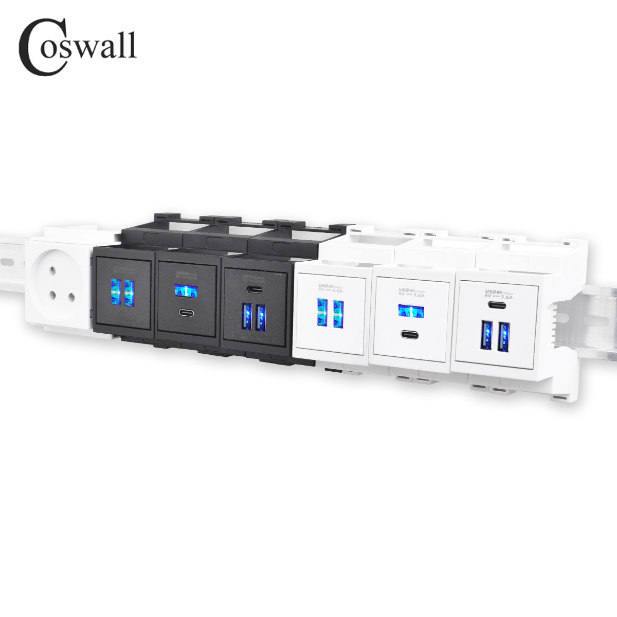Smart Wall Socket - Ładowarka USB C45 na szynę DIN