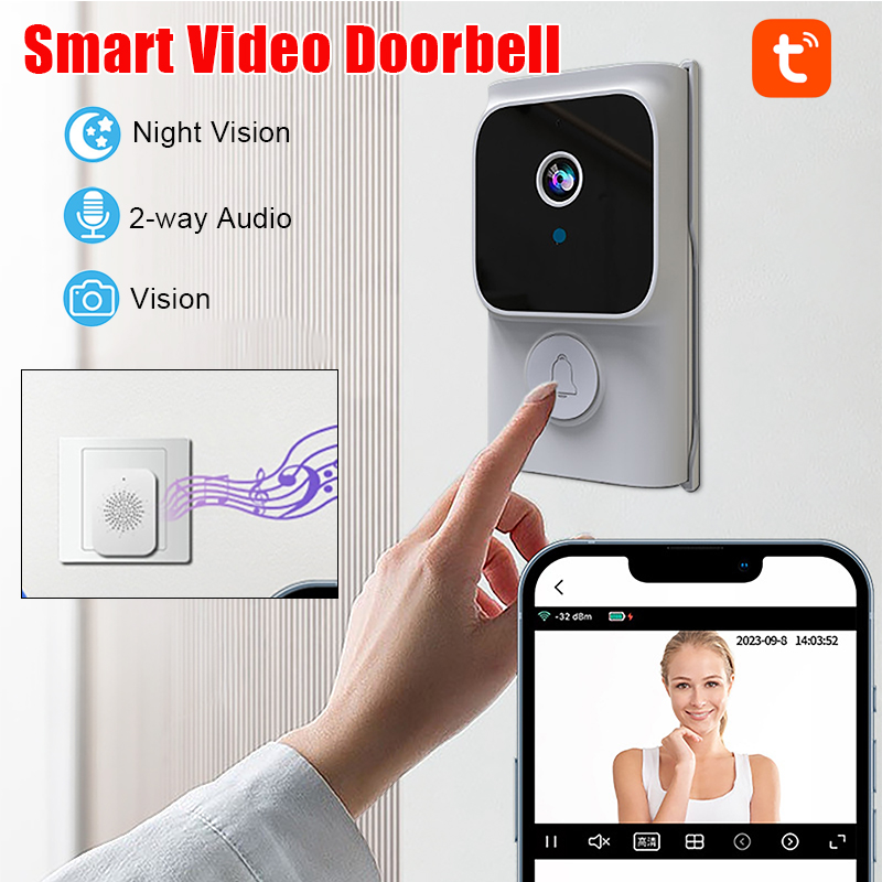 Smart Home Video Doorbell App - Inteligentny bezprzewodowy wideodomofon Tuya z aplikacją,