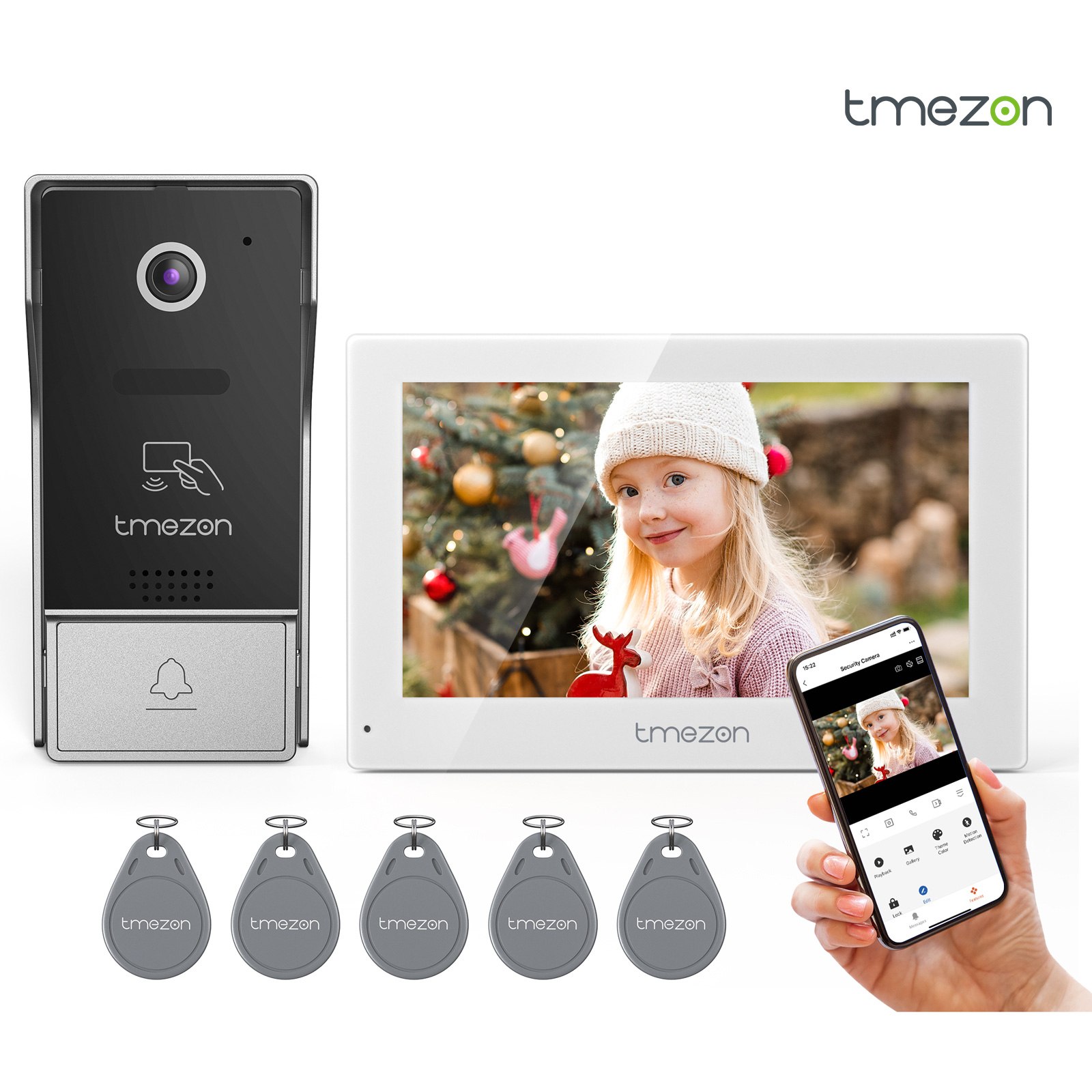 Smart Home Video Doorbell App - 7-calowy bezprzewodowy wideodomofon Tuya 1080P z
