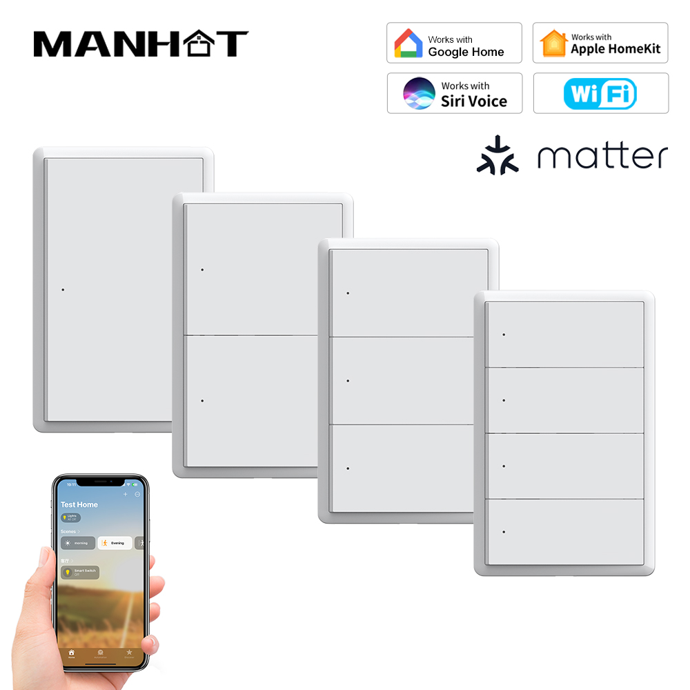 Smart Light Switch - Inteligentny przełącznik WiFi MANHOT Homekit, bez