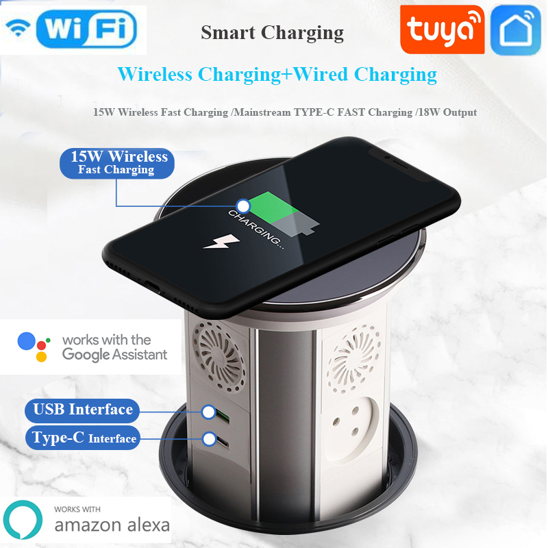 Smart Wall Socket - WIFI Tuya Touch Automatyczne podnoszenie Wyskakujący