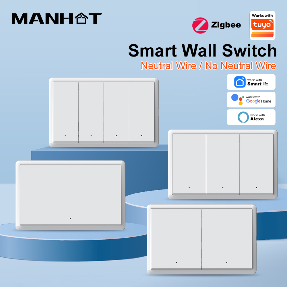 Smart Light Switch - Inteligentny przełącznik ścienny MANHOT ZigBee3.0, bez