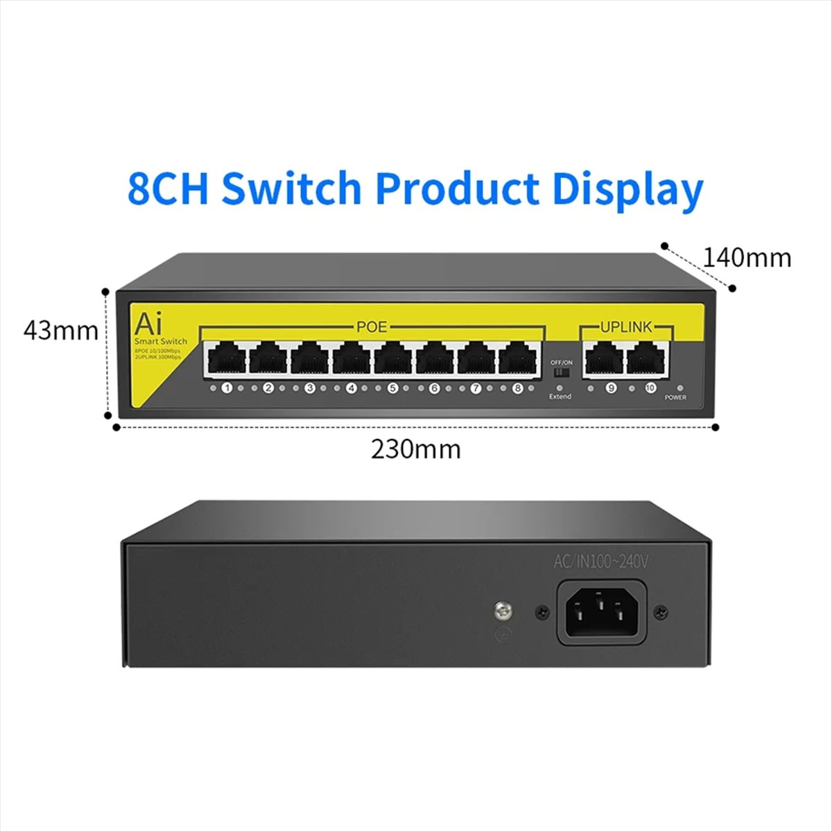 Przełącznik Ethernet POE 48V 8 – Security Ip Camera recenzja i cena