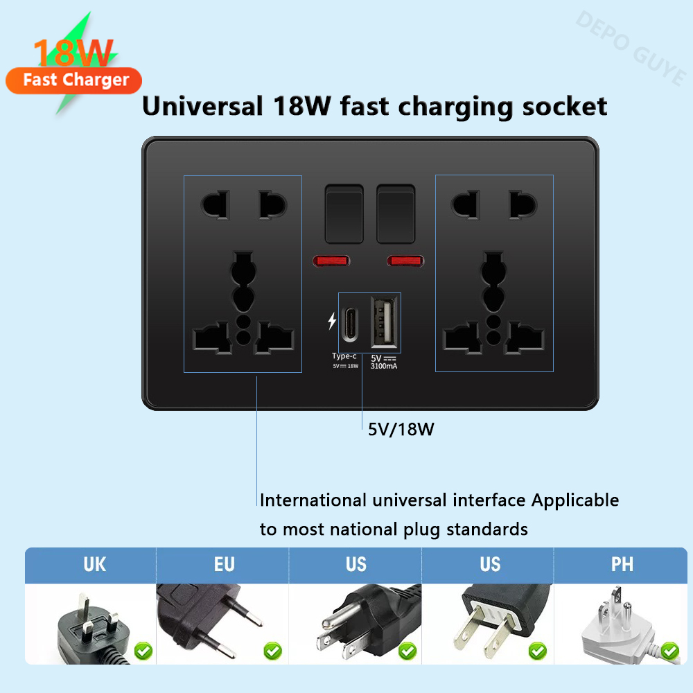 Uniwersalne czarne gniazdo int – Smart Wall Socket recenzja i cena