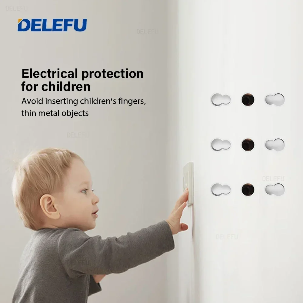 DELEFU Czarny Ognioodporny PC  – Smart Wall Socket recenzja i cena